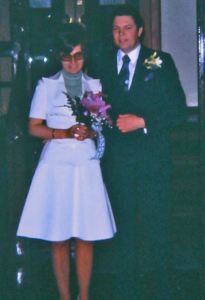 Jonna og mits bryllup på Helsingør Rådhus 12. april 1975